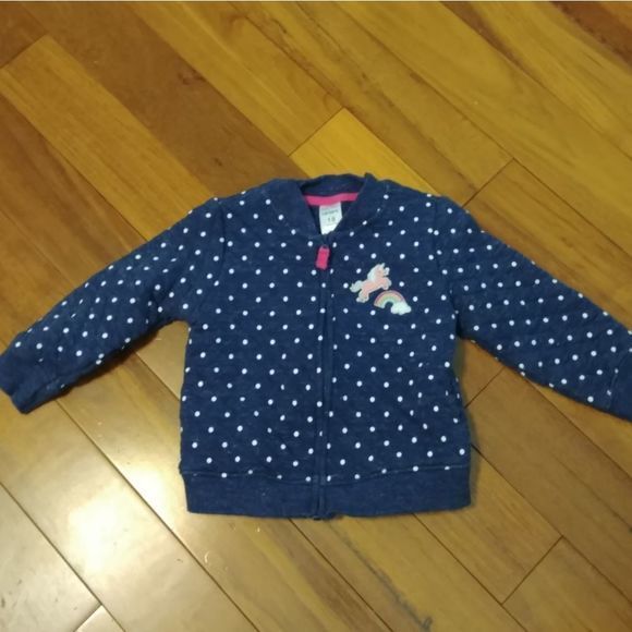 Carters Polka Dot Unicorn Rainbow Jacket - Picture 2 of 4